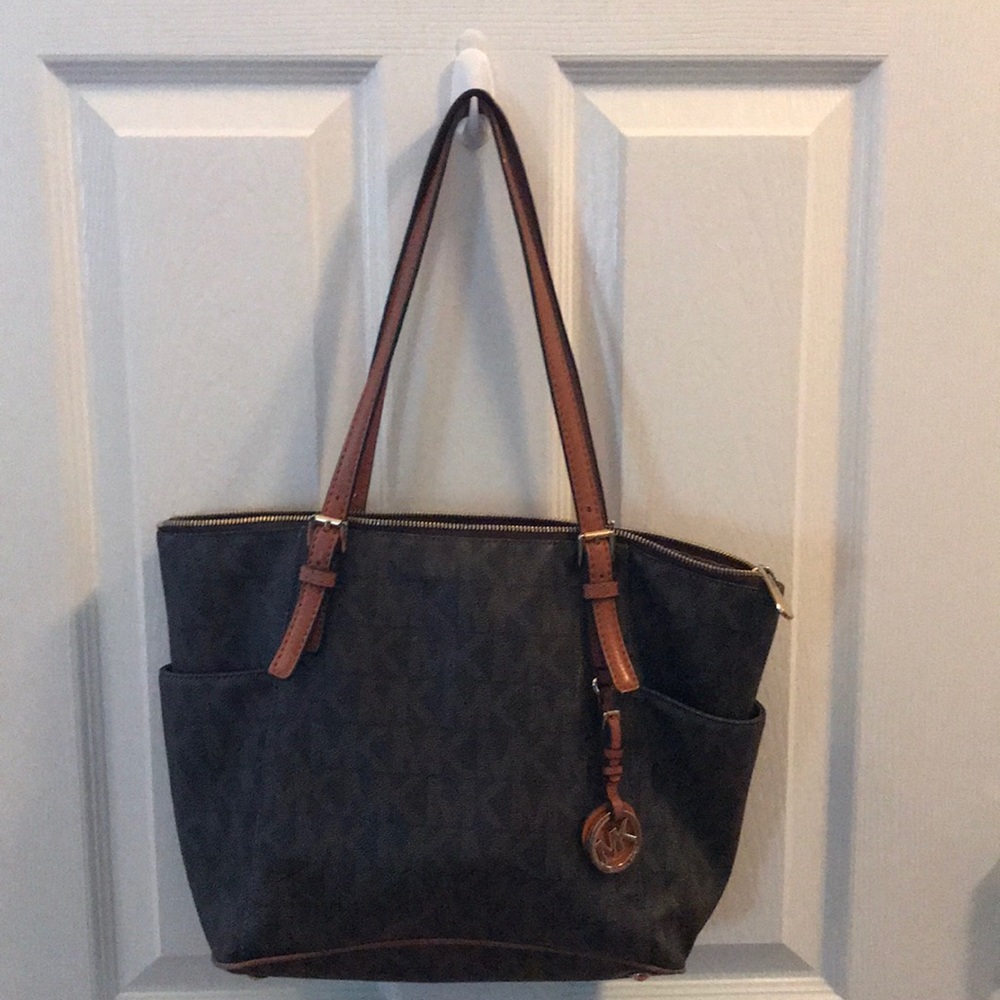 Michael Kors tan/brown logo purse